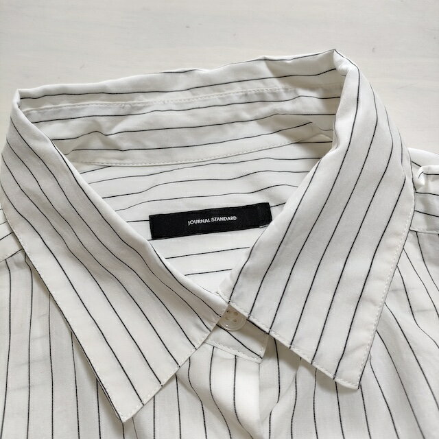 JOURNAL STANDARD コットンストライプベルトツキロングシャツ ワンピース ホワイト ブラック レディース ジャーナルスタンダード【中古】4-0613M