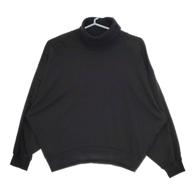 Rakuten - gomme ドルマンスリーブ タートルネック コットン 長袖Tシャツ カットソー ロンT ブラック レディース ゴム【中古】5-0724M