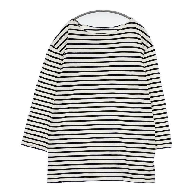 veritecoeur ボーダー コットン チュニック ホワイト ネイビー レディース ヴェリテクール【中古】5-0724M