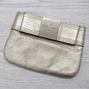 Kate Spade メタリック リボン ミニ ポーチ ゴールド レディース ケイトスペード【中古】4-0118G(4)