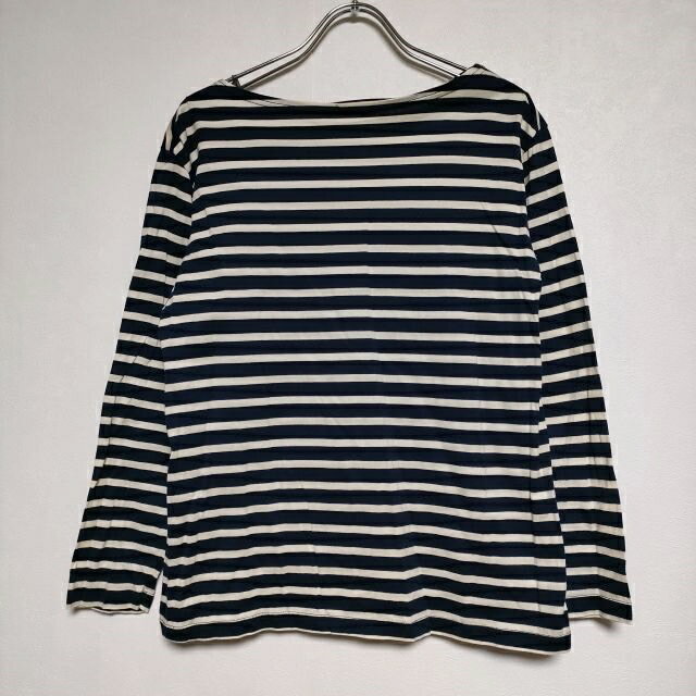 Charpentier de Vaisseau コットン ボーダー 長袖Tシャツ カットソー ロンT ネイビー オフホワイト レディース シャルパンティエドゥヴェッソ【中古】4-1111M