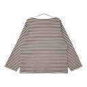 LENO BASQUE SHIRT バスクシャツ 1 定価22000円 ボーダーTシャツ カットソー ロンT アイボリー ワインレッド レディース リノ【中古】5-0323M