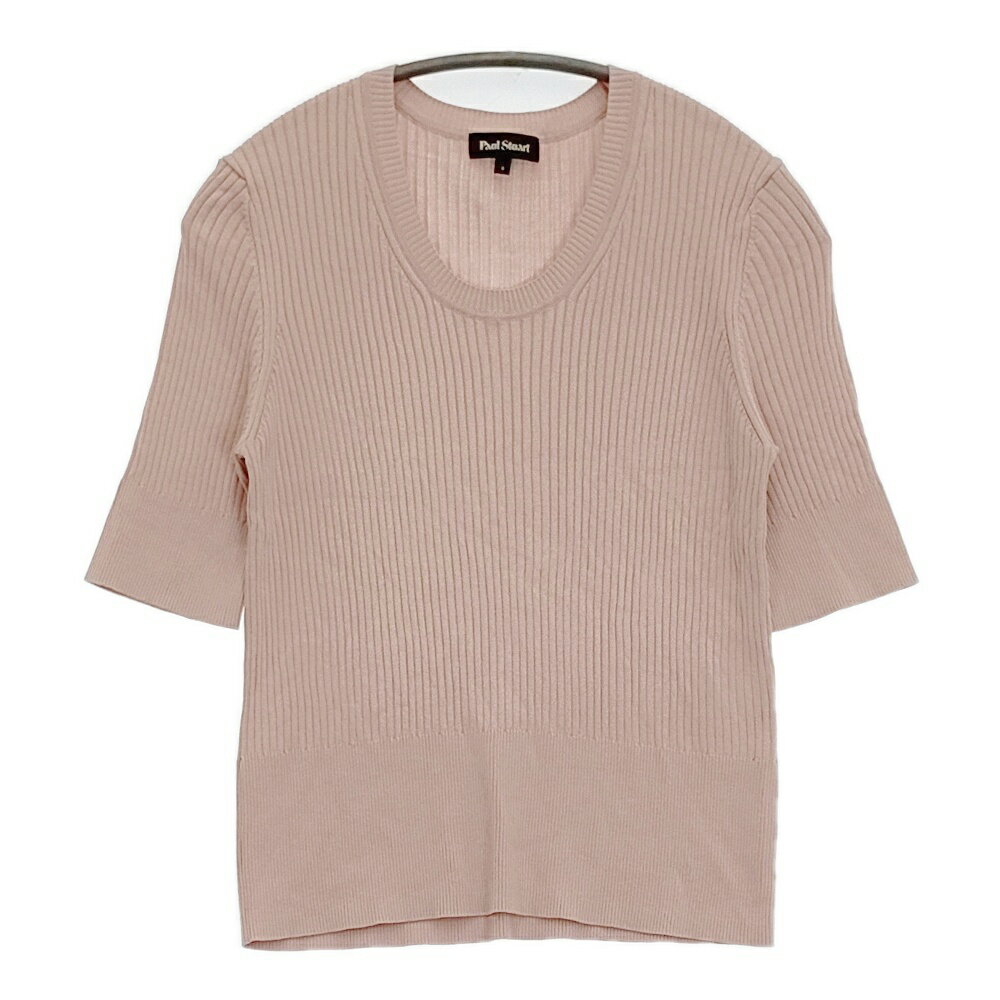 PAUL STUART リブニット プリーツスカート サイズ6 セットアップ ピンク レディース ポールスチュアート【中古】5-0822S