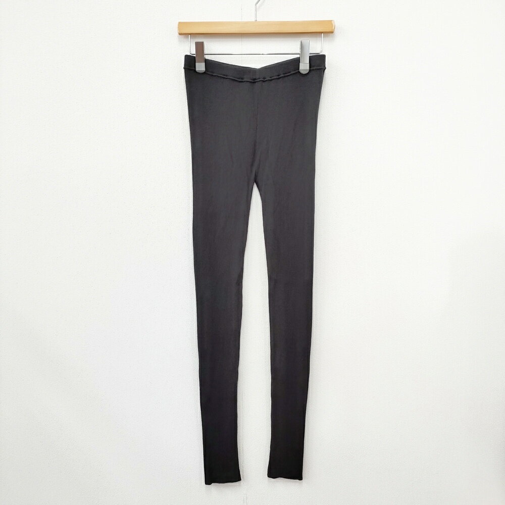 美品　evam eva カシミヤ100% グレー リブ編みレギンス 美品 evam eva カシミヤ100% グレー リブ編みレギンス
