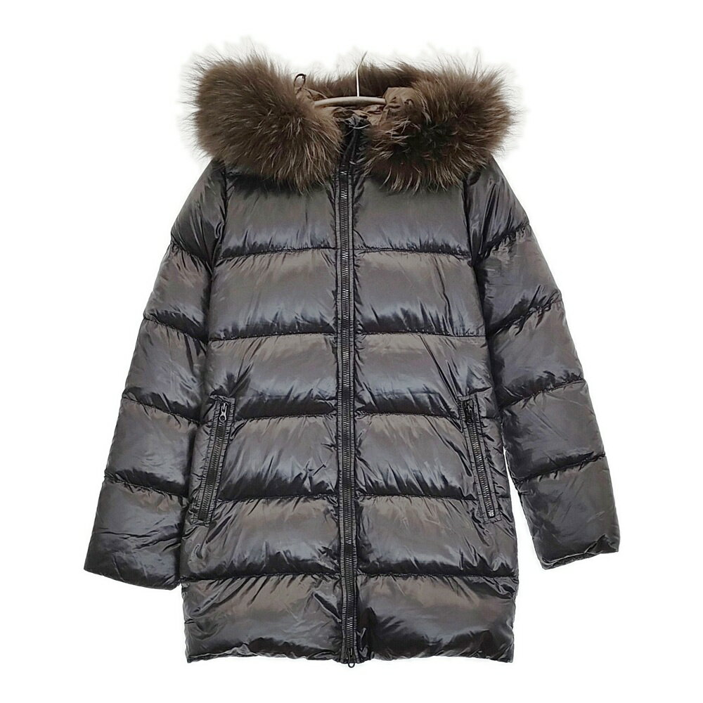 DUVETICA KAPPA フィンラクーンファー サイズ40 FEN エフイーエヌ D.037.00 ダウンジャケット ブラック レディース デュベティカ【中古】5-1127A