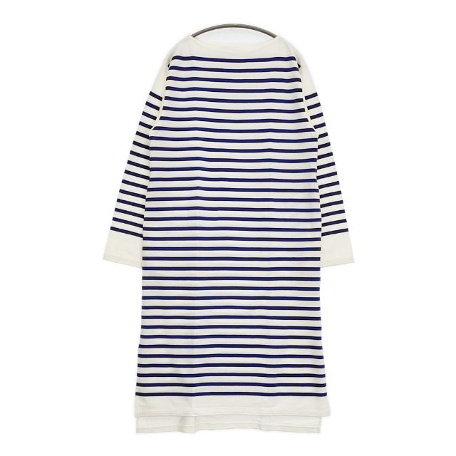LENO 新品 BASQUE DRESS 定価28600円 L2102-CS001 ボーダーバスク ワンピース ホワイト ブルー レディース リノ【中古】6-0223M