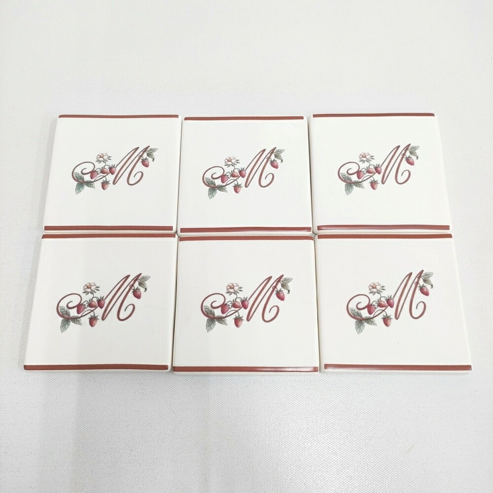 Tiles - メゾンドマニー ストロベリー アルファベット タイル6枚セット インテリアその他 ホワイト レディース【中古】6-0309G