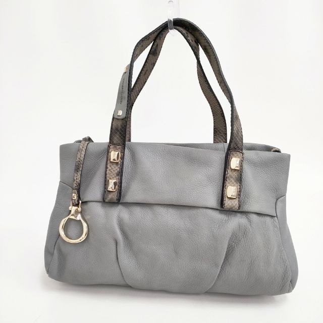 Francesco Biasia - FRANCESCO BIASIA レザー 牛革 トートバッグ グレー レディース フランチェスコ・ビアジア【中古】6-0312G