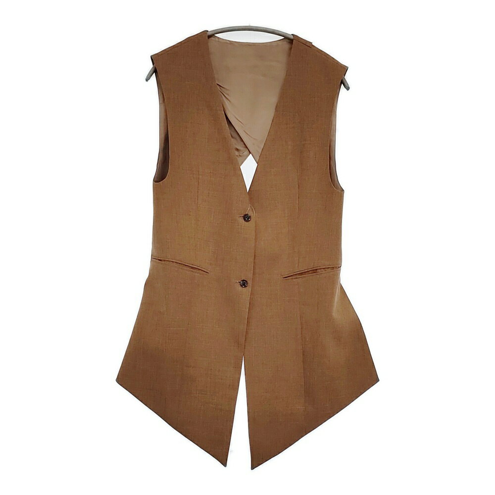 Uhr Open back Vest Slit Pants オープンバックベスト スリットパンツ サイズ38 セットアップ 20SS ブラウン レディース ウーア6-0309M