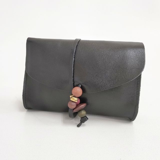 Plantation レザーポーチ ハンドメイド 小物入れ ポーチ ブラック レディース プランテーション【中古】6-0312G