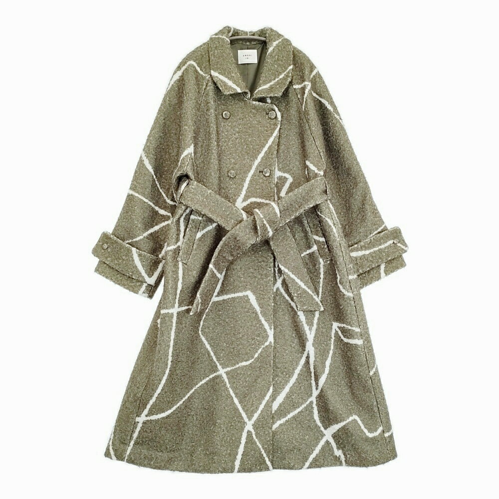 Ameri VINTAGE LITTLE FLARE LINE ART LONG COAT サイズM 0124207430540 コート カーキ ホワイト レディース アメリヴィンテージ【中古..