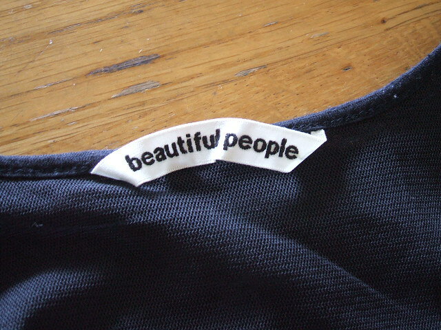 beautiful people サイズ36 ノースリーブ ボーダー チュニック ネイビー カーキ レディース ビューティフルピープル【中古】2-0709S