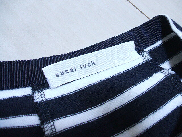 sacai luck 半袖 ボーダー サイズ1 チュニック ネイビー ホワイト レディース サカイ ラック【中古】2-0709S