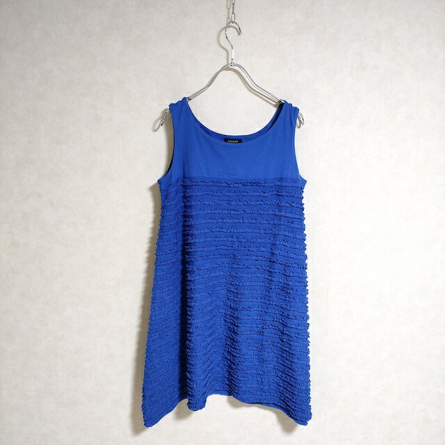 TABASA フリル ノースリーブ サイズ34 チュニック ブルー レディース タバサ【中古】3-0716S