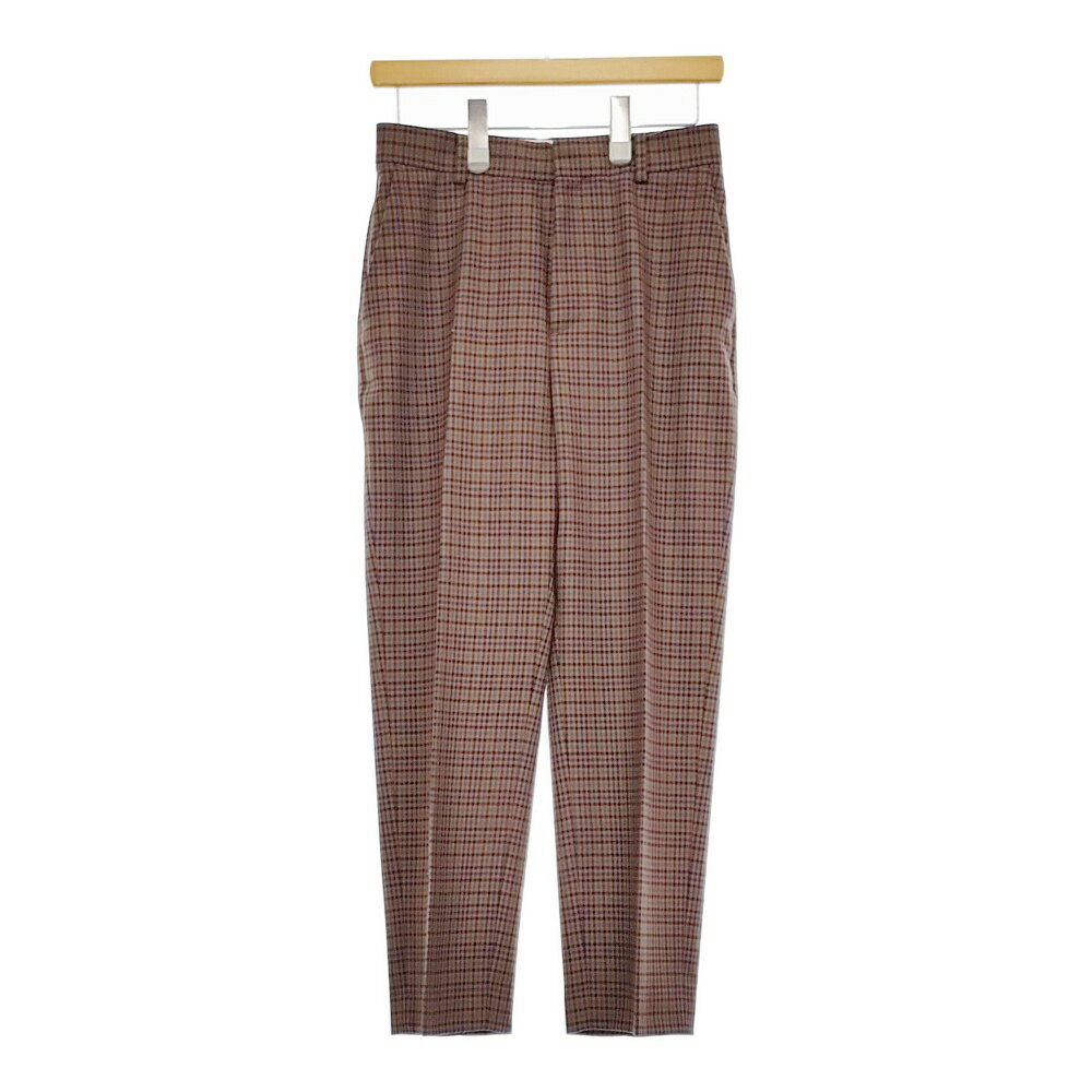 UNITED ARROWS ウールチェック スラックス 1514-236-4404 サイズ38 パンツ ブラウン レディース ユナイテッドアローズ【中古】4-1217T