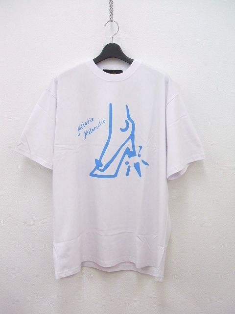 pleasure プリント半袖Tシャツ サイズM 白、水色 メンズ プレジャー 【中古】0-0807S◆