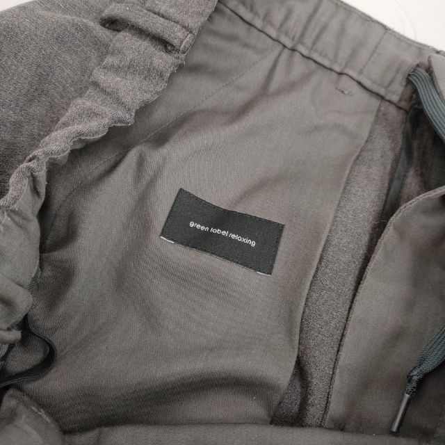 green label relaxing TRツイル ワイド ストレート イージーパンツ 防シワ スラックス パンツ グレー メンズ グリーンレーベルリラクシング【中古】5-0714G