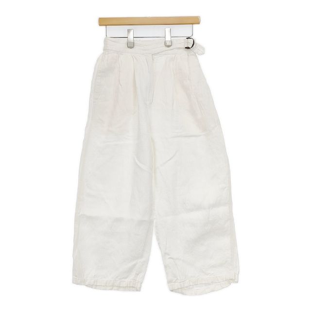 Alaris アラリス ガーデナーワイドパンツ 定価19800円 21-PT-002 日本製 リネン パンツ ホワイト レディース6-0326M