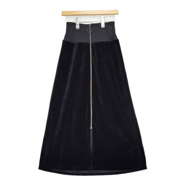 Rakuten - EVERLAST ベロア ジップ ロングスカート ブラック レディース エバーラスト【中古】6-0125T