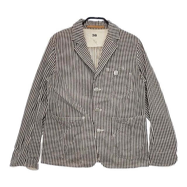 SCYE BASICS 5214-41557 コットン ヒッコリーストライプ ジャケット ホワイト ネイビー レディース サイベーシックス【中古】5-0405M