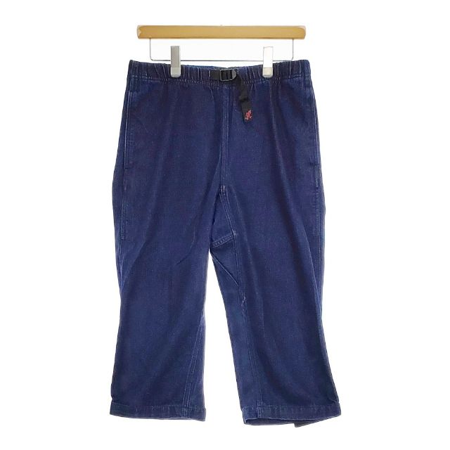 Rakuten - Gramicci デニム マジックテープ付き コットン クロップドパンツ ネイビー レディース グラミチ【中古】5-0405M