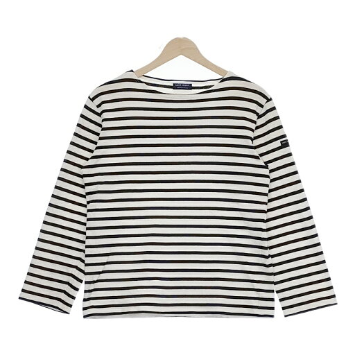 SAINT JAMES ウェッソン バスクシャツ ボーダー 長袖Tシャツ カットソー ロンT ホワイト ネイビー レディース セントジェームス【中古】4-1030M SAINT JAMES ウェッソン バスクシャツ ボーダー 長袖Tシャツ カットソー ロンT ホワイト ネイビー レディース セントジェームス【中古】4-1030M