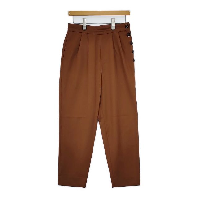 Rakuten - adam et Rope ウール サイドボタン テーパード パンツ ブラウン レディース アダムエロペ【中古】5-1002T