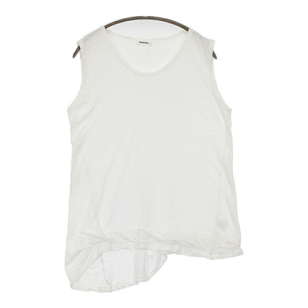 Plantation PL51JE270 サイズM アシンメトリー ノースリーブ カットソー ホワイト レディース プランテーション【中古】5-0622S