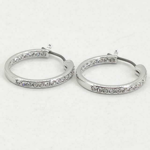SWAROVSKI Sommerset フープピアス クリスタル ロジウムコーティング 定価9460円 ケース付き ピアス シルバー レディース スワロフスキー6-0527G