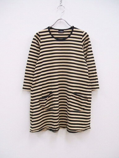 marimekko サイズ1 ボーダーワンピース チュニック ブラック ベージュ レディース マリメッコ【中古】2-1211M marimekko サイズ1 ボーダーワンピース チュニック ブラック ベージュ レディース マリメッコ【中古】2-1211M