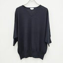 MACKINTOSH PHILOSOPHY サイズ38 Vネック 七分袖 ニット 濃紺 レディース マッキントッシュフィロソフィー【中古】3-0820T