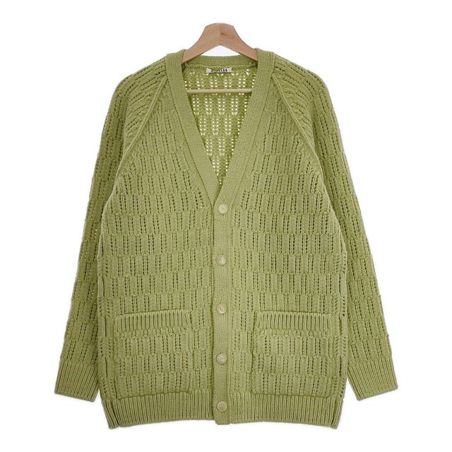 AURALEE 新品 WOOL CORD RIB KNIT CARDIGAN 定価66000円 1 A23AC02CR カーディガン 23AW ライトグリーン レディース オーラリー【中古】4-1003T