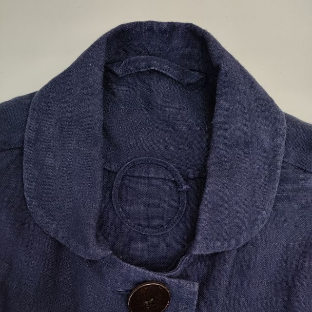 Lin francais d'antan ヘンプ ジャケット ネイビー レディース ランフランセダンタン【中古】5-0402M