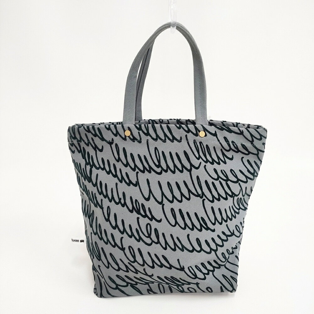 C, G, K - mina perhonen 25SS lululu Sサイズ フロッキープリント トートバッグ グレー ブラック レディース ミナペルホネン【中古】6-0114G
