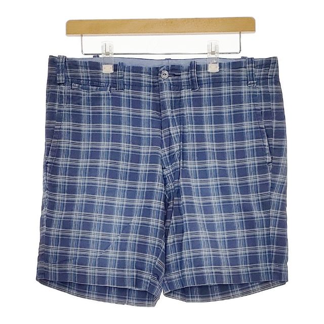 POLO RALPH LAUREN チェック ストレートフィット ショートパンツ ハーフパンツ ショーツ ブルー メンズ ポロ・ラルフローレン【中古】5-0609S