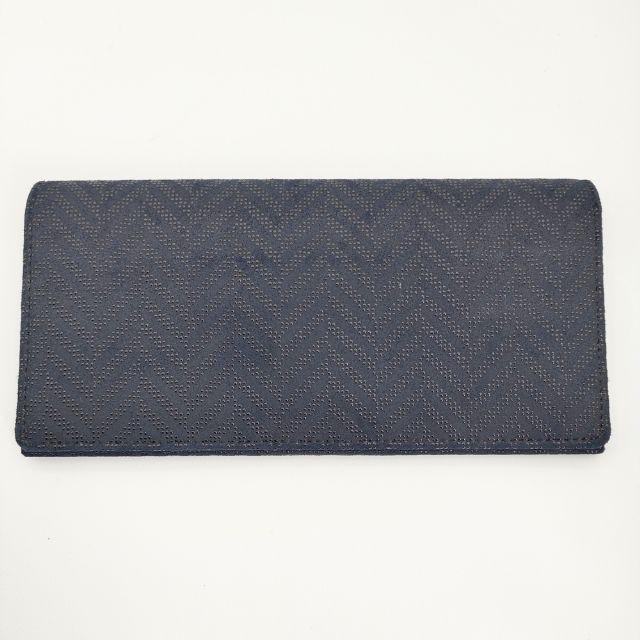 印傳屋 未使用品 上原勇七 鹿革 レザー 小銭入れなし 長財布 ネイビー レディース 印傳屋【中古】5-0512G(4)