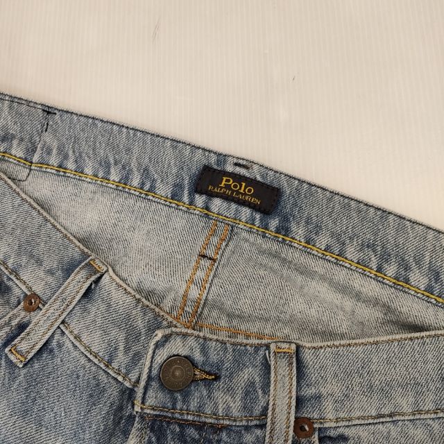 POLO RALPH LAUREN ブリーチ加工 ジーンズ 32/32 クラシックフィット デニムパンツ ライトブルー メンズ ポロ・ラルフローレン【中古】5-1106G