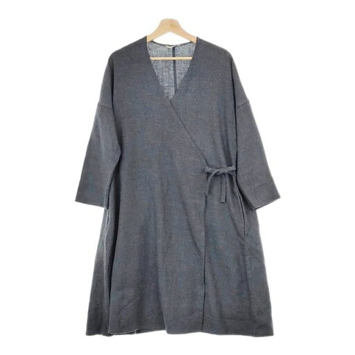 fog linen work FLW リネン混 リトアニア製 ローブ 羽織 ロング カーディガン ブルーグレー レディース フォグリネンワーク【中古】4-1218T fog linen work FLW リネン混 リトアニア製 ローブ 羽織 ロング カーディガン ブルーグレー レディース フォグリネンワーク【中古】4-1218T