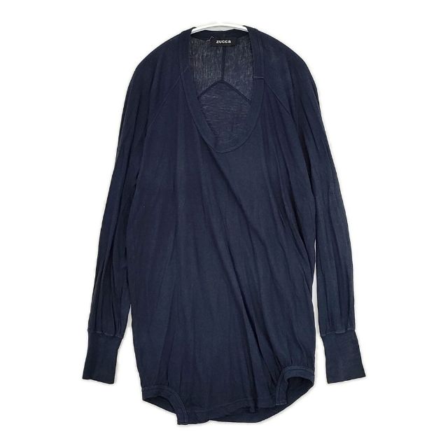 Rakuten - ZUCCa コットンウール 製品染め 長袖Tシャツ カットソー ロンT ネイビー レディース ズッカ【中古】5-1025T