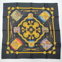 HERMES カレ90 LES TAMBOURS タンブールの太鼓 シルク 大判 スカーフ ブラック 多色 レディース エルメス【中古】4-0410G(4)