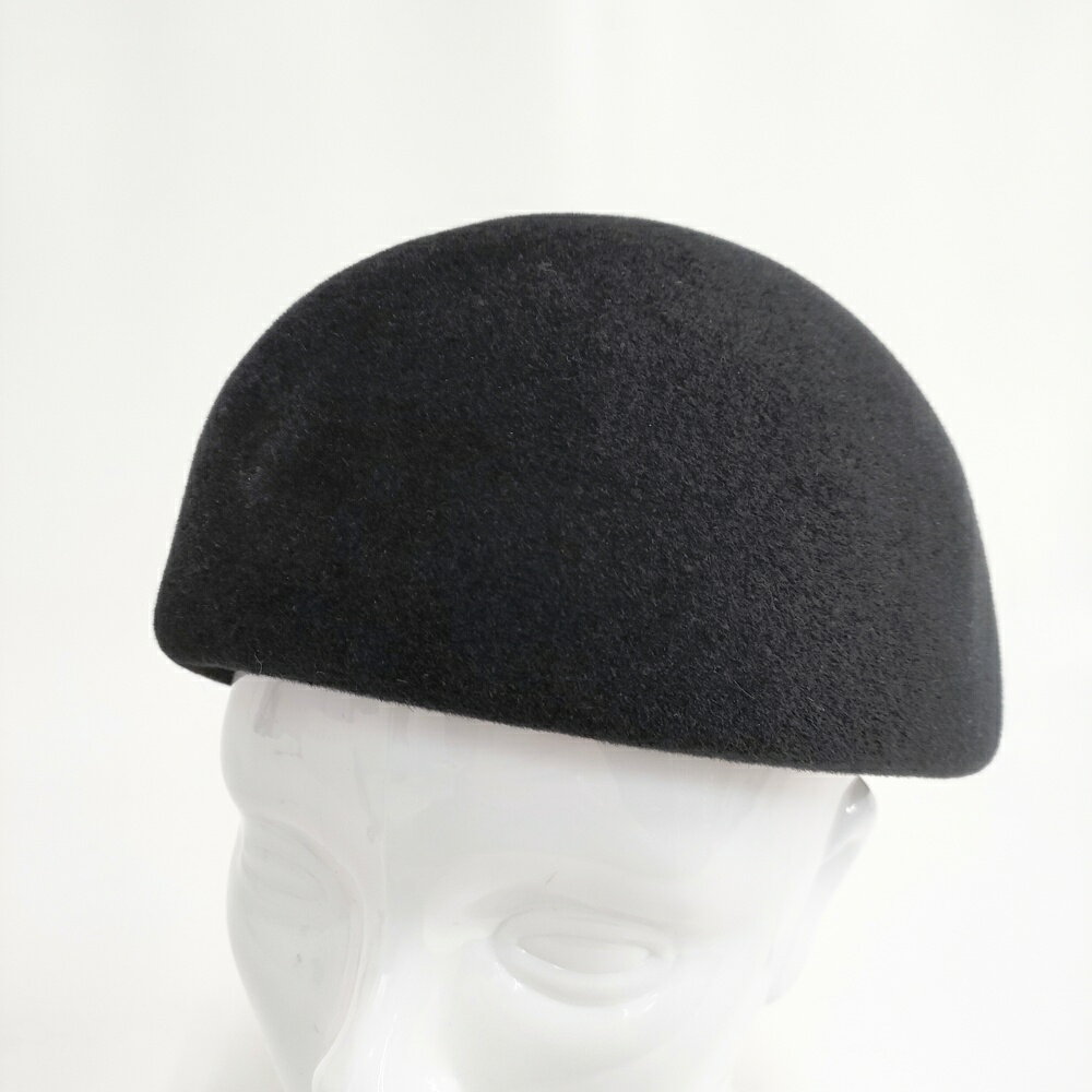 tete salon de chapeau テテ サロン・ド・シャポー 黒猫ベレー 菊池亜希子さんコラボ ウール 帽子 ベレー帽 ブラック レディース【中古】4-1203T
