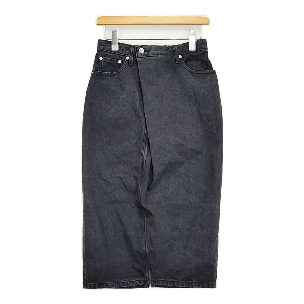 Rakuten - HYKE 70 USED WASH BLACK DENIM MIDI SKIRT サイズ1 定価45100円 デニム タイト ロングスカート ブラック レディース ハイク【中古】5-1210G