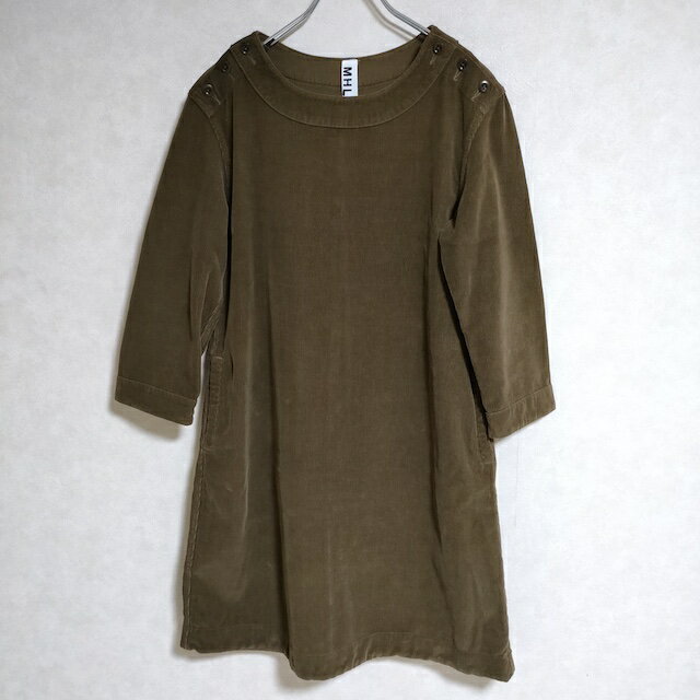 Rakuten - MHL. 595-5258504 コットン コーデュロイ サイズ1 長袖 ワンピース ブラウン レディース エムエイチエル【中古】4-0901T
