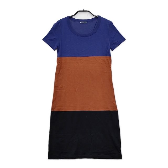 PETIT BATEAU 半袖 S/14 ワンピース パープル ブラウン レディース プチバトー【中古】5-0521S