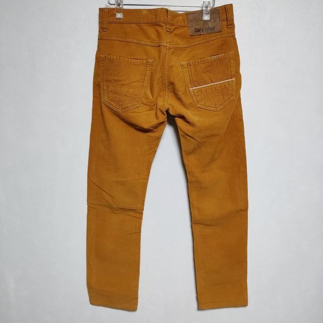 CARE LABEL slim 402 イタリア製 30 コーデュロイ パンツ 黄土色 メンズ ケアレーベル【中古】3-1213T