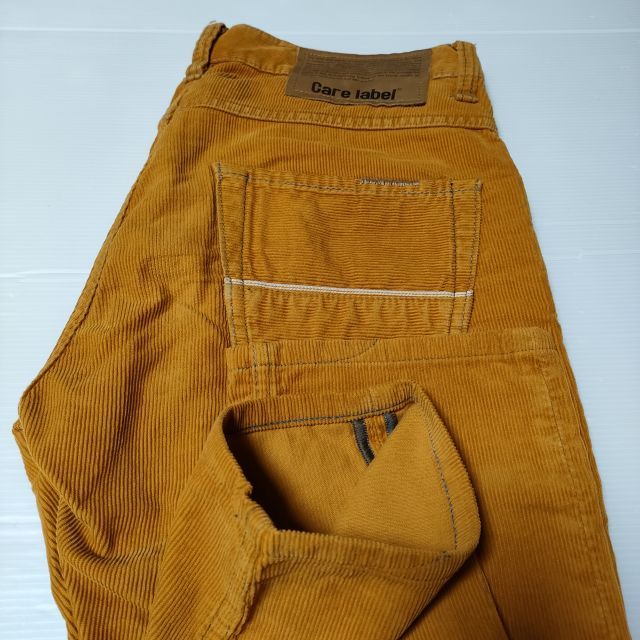 CARE LABEL slim 402 イタリア製 30 コーデュロイ パンツ 黄土色 メンズ ケアレーベル【中古】3-1213T