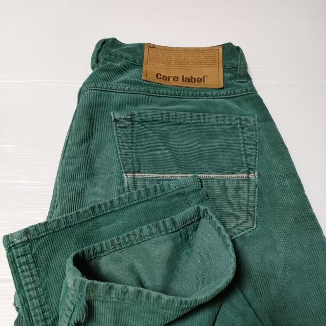 CARE LABEL slim 403 イタリア製 29 コーデュロイ パンツ グリーン メンズ ケアレーベル【中古】3-1213T