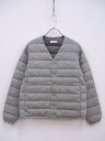 nanamica Down Cardigan 定価44000円 ダウンジャケット グレー レディース ナナミカ【中古】2-0120A♪