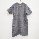 ts(s) SleeveT Dress 定価38500円 半袖 ウール サイズ1 ワンピース ブルー ホワイト レディース ティーエスエス3-1119T◎