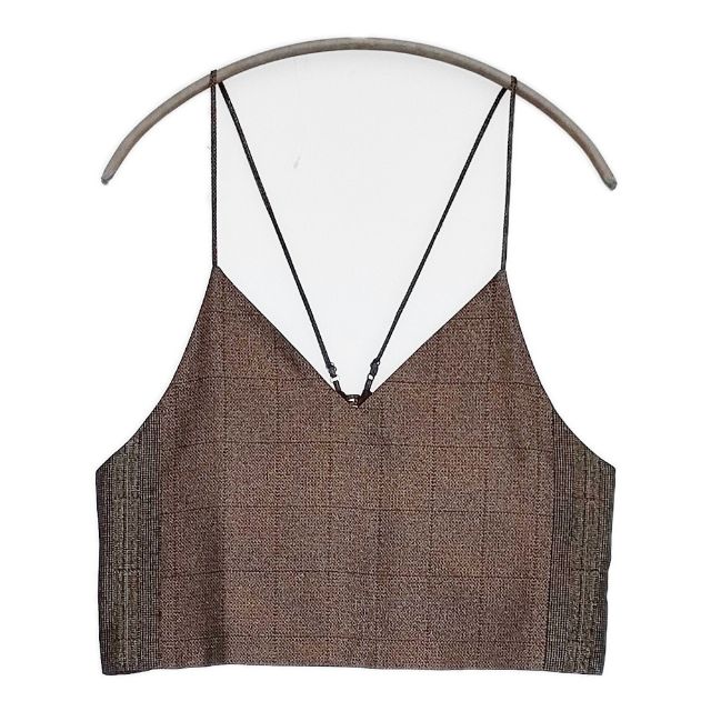 Rakuten - Rito METALLIC CAMISOLE メタリックチェックジャガード キャミソール ビスチェ キャミソール ブロンズ レディース リト【中古】6-0418M